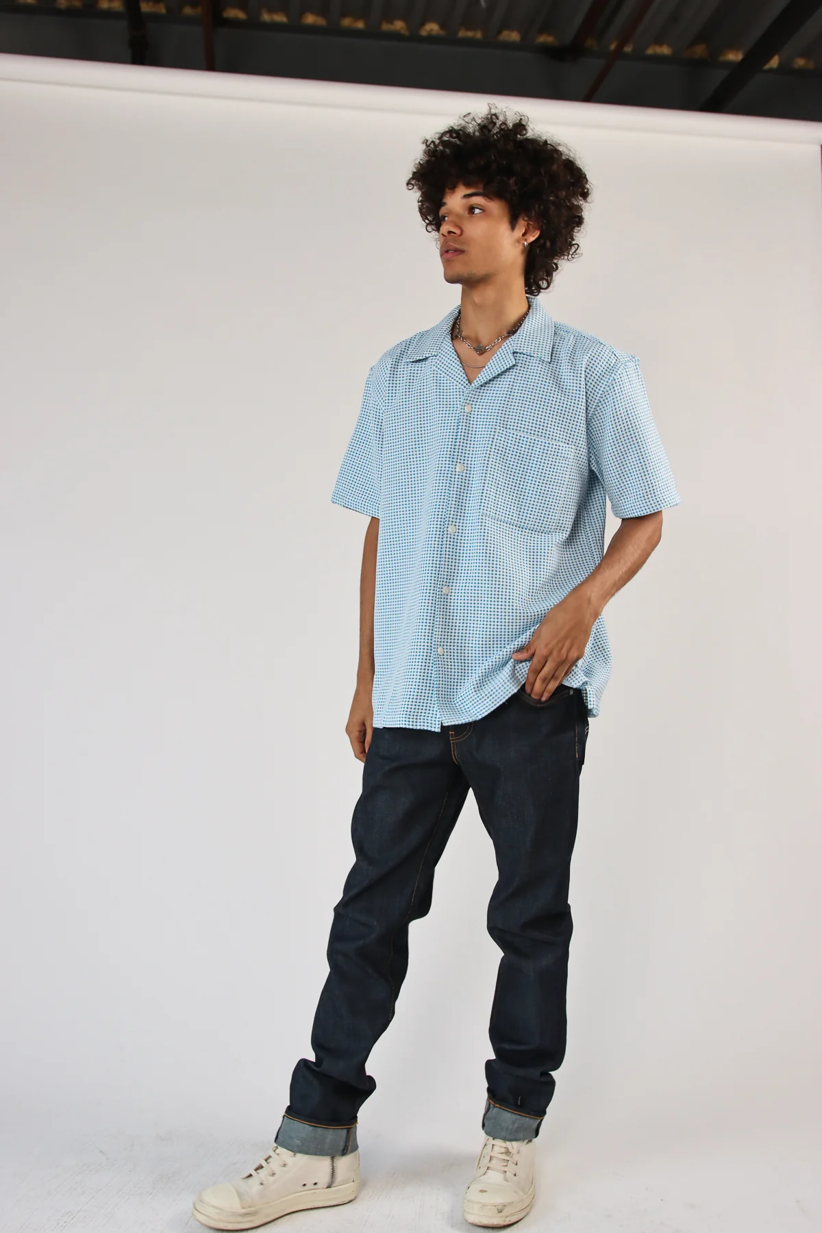 Weave Pattern Button Up Shirt - Image 4