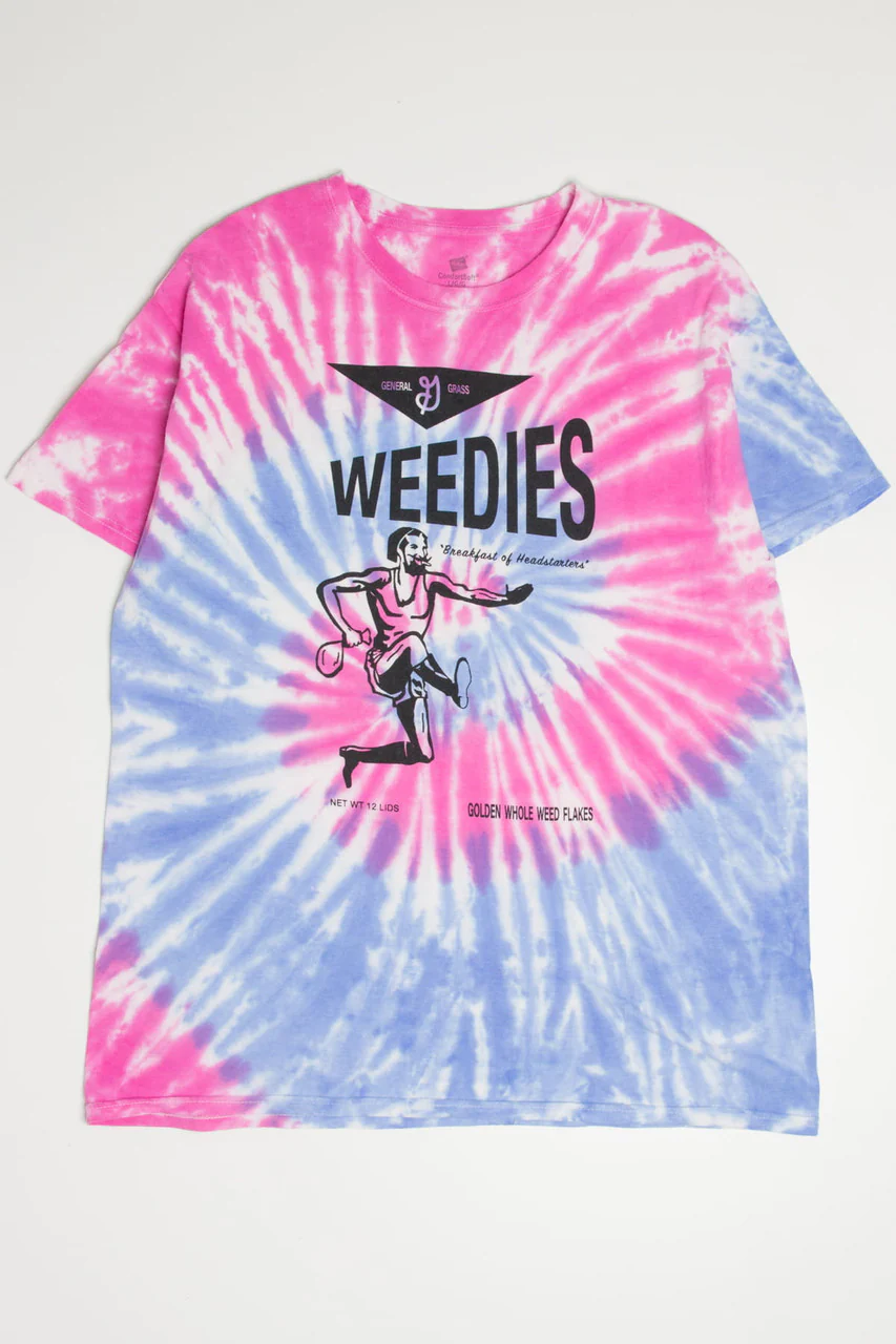Weedies Breakfast of Headstarters Pink Tie dye T-Shirt - Image 2