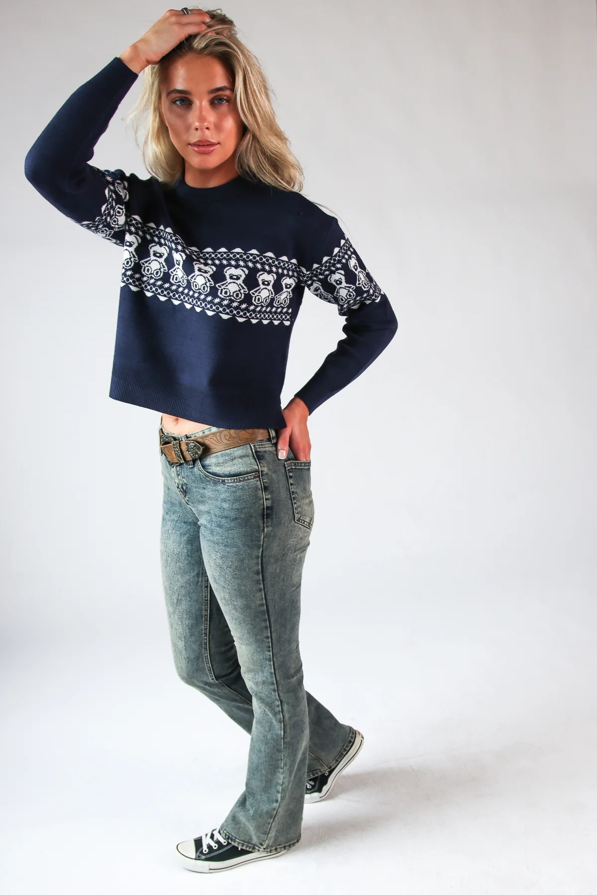 Western Belt Bootleg Jeans - Image 3