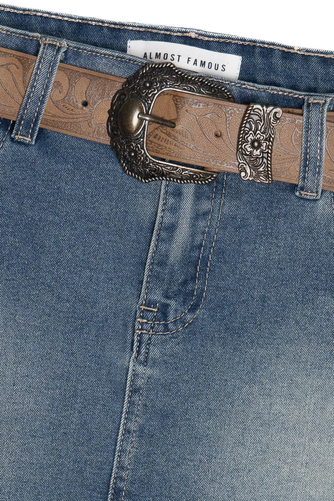 Western Belt Denim Mini Skirt - Image 6