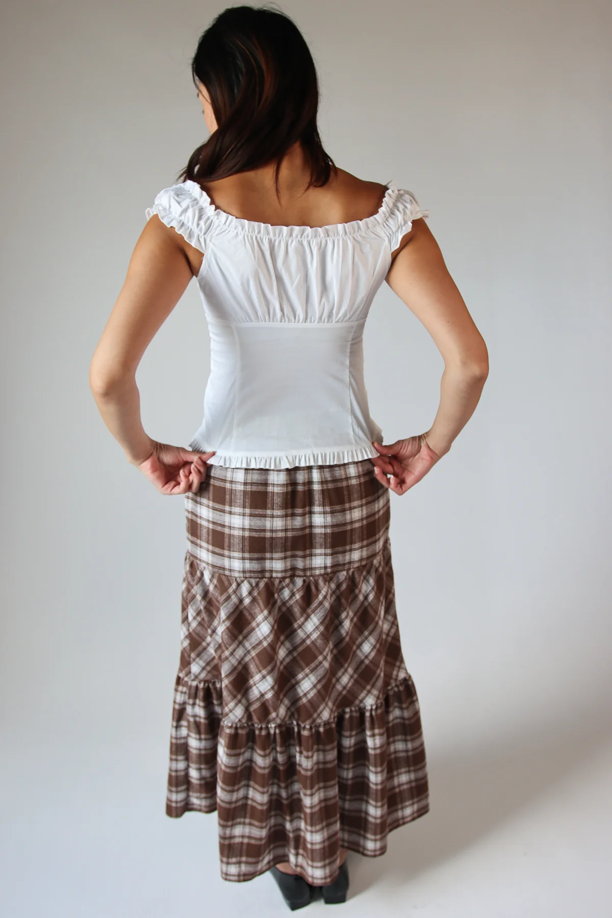 White Button Up Ruffle Sleeve Top - Image 6