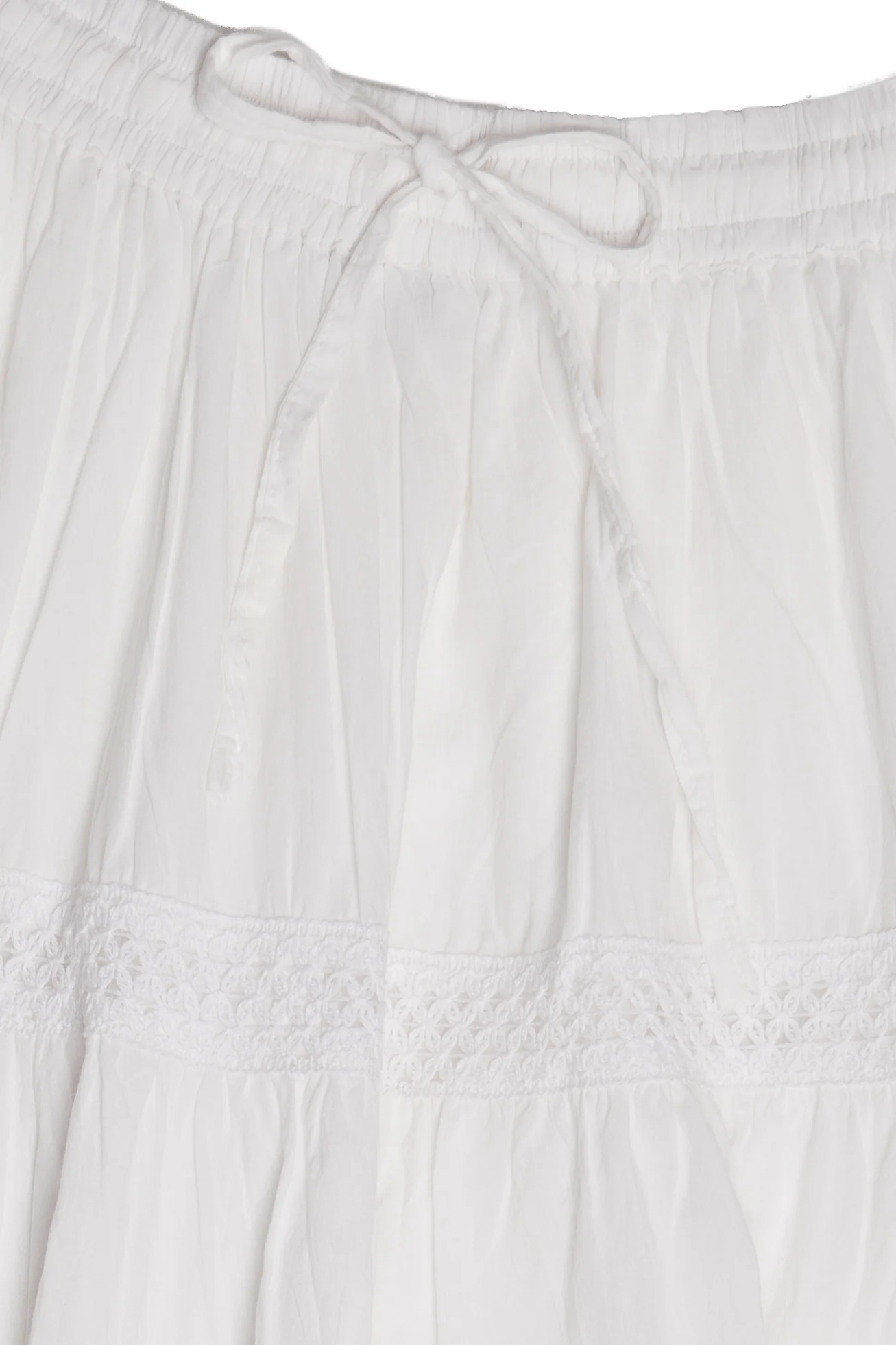 White Crochet Trim Maxi Skirt - Image 7