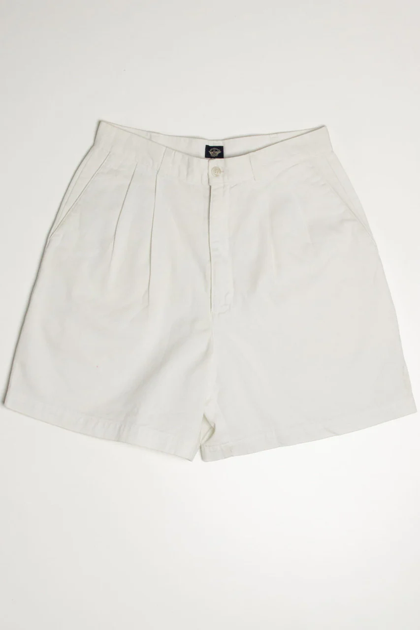 White High Waisted Pleated Dockers Shorts (sz. 12) - Image 2
