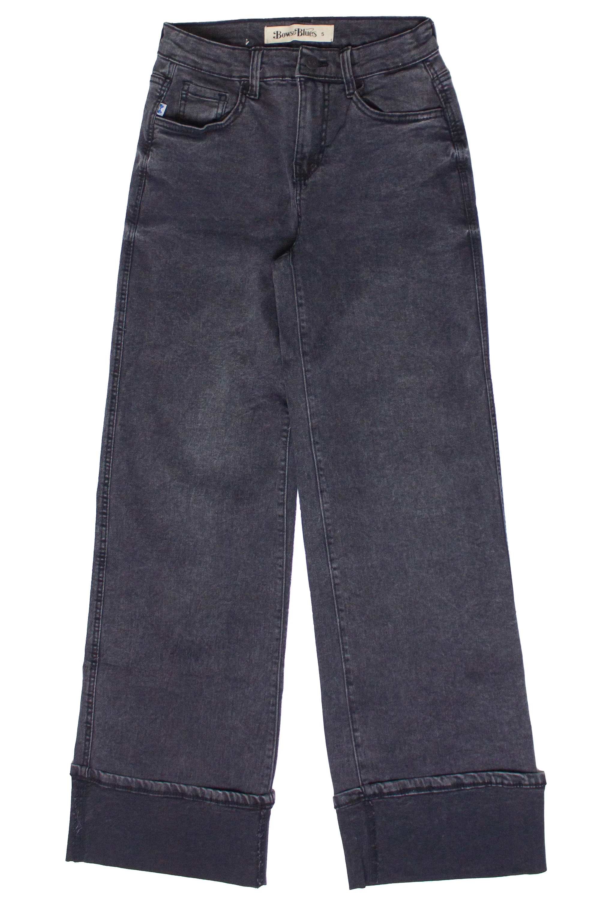 Wide Leg Cuffed Jeans - Image 6