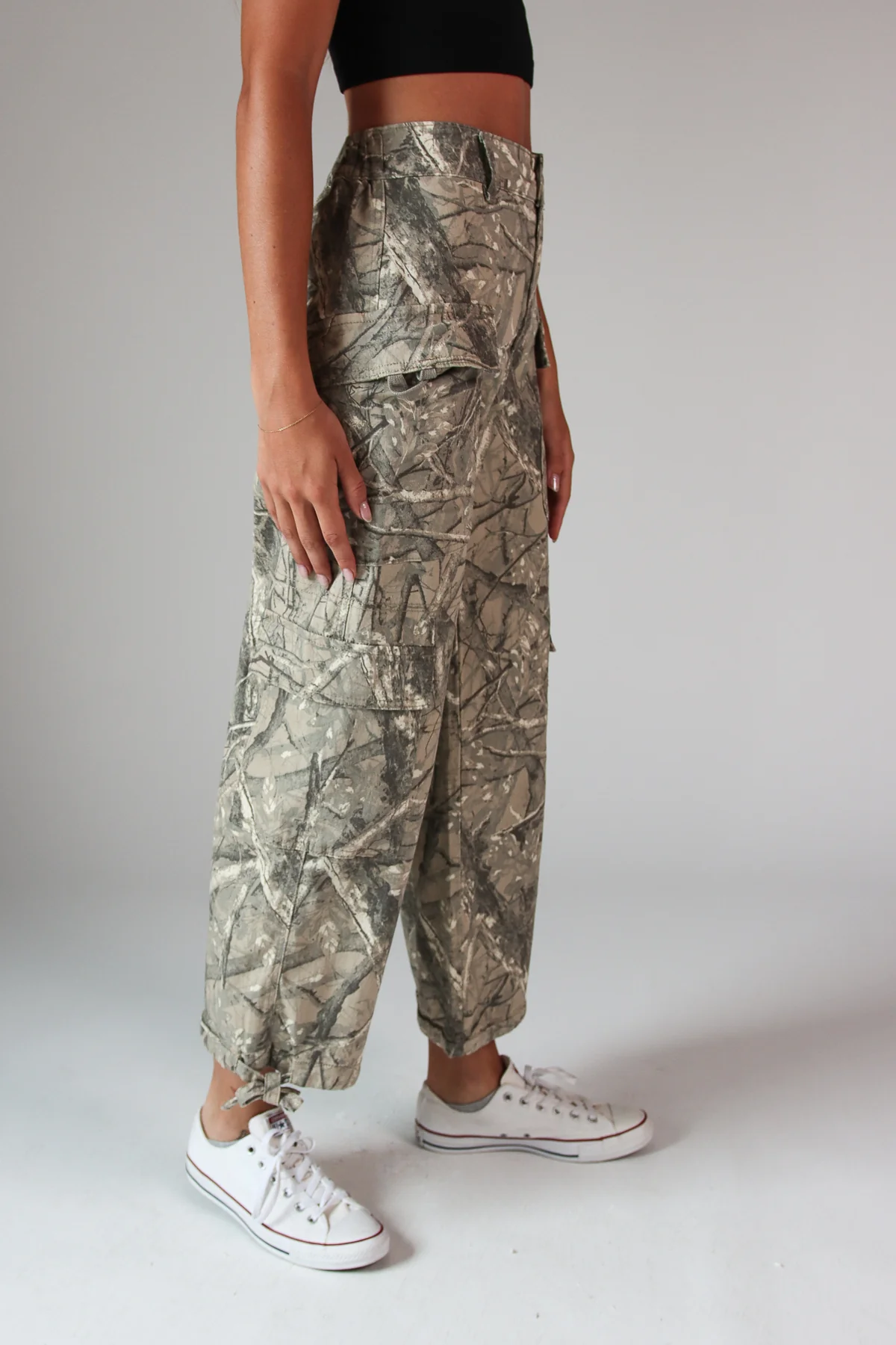Woodland Camo High Waisted Denim Joggers - Image 4