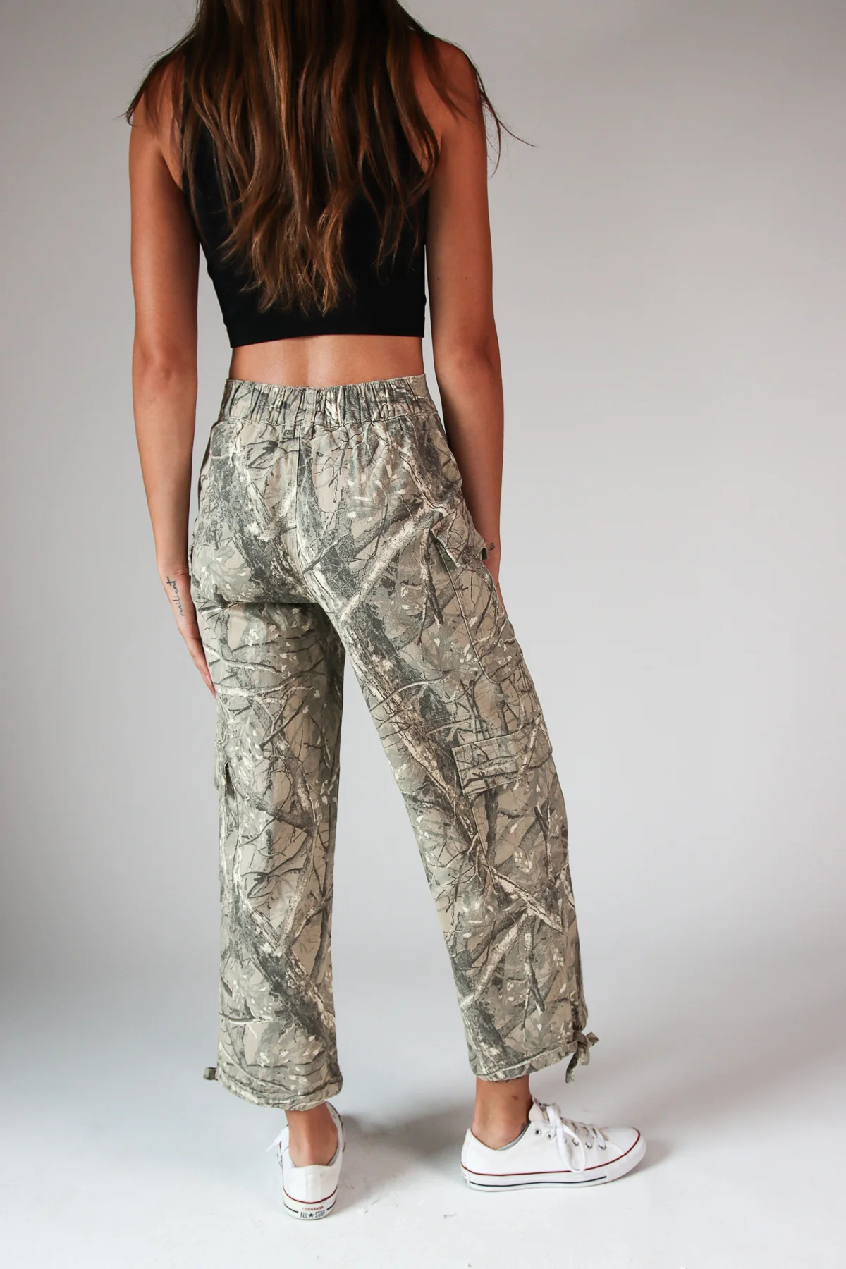 Woodland Camo High Waisted Denim Joggers - Image 8