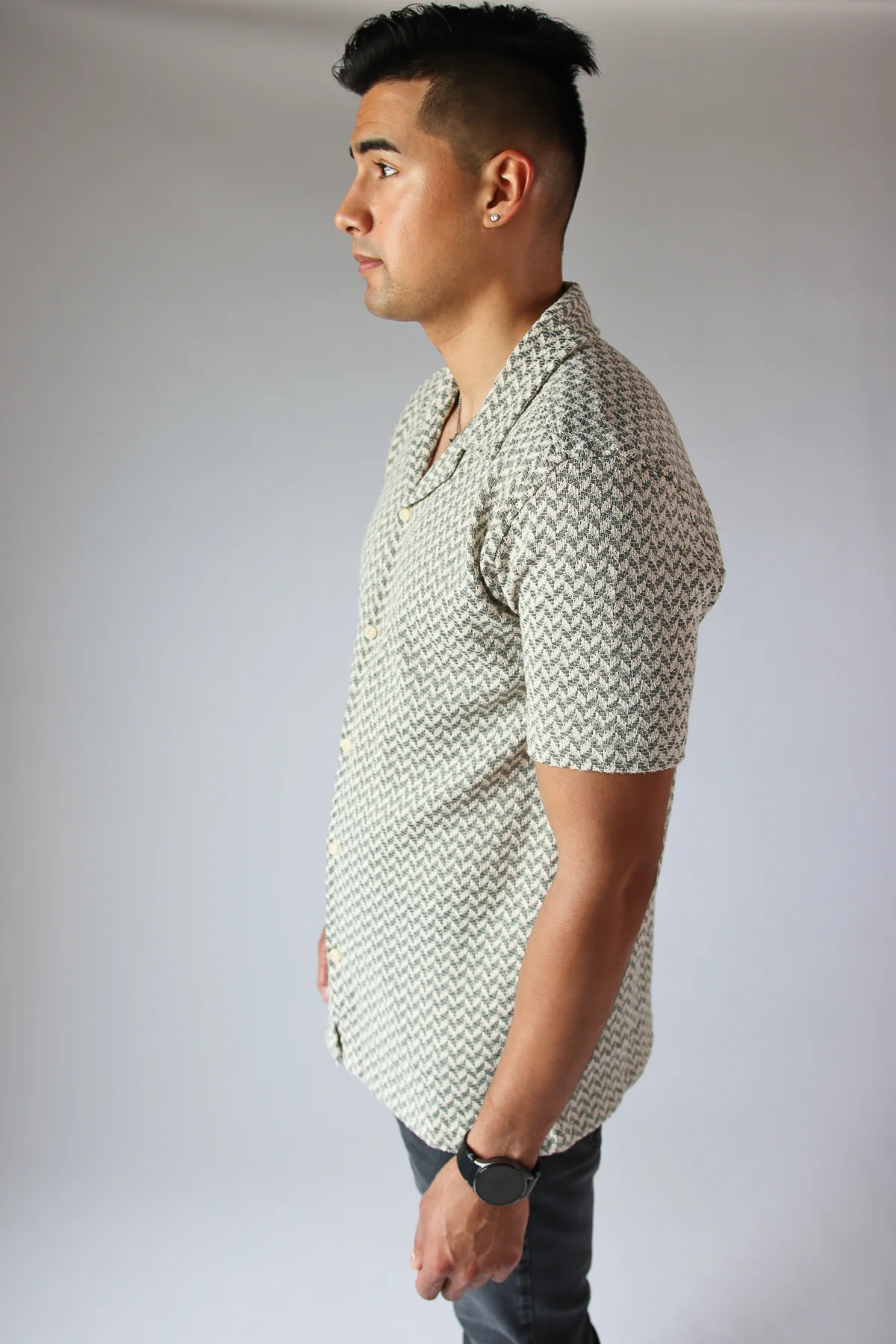 Zig Zag Woven Button Up Shirt - Image 3